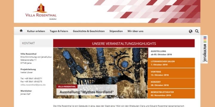 Responsive Website für gründerzeitliche Villa Rosenthal Jena
