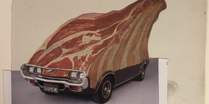 Fleisch auf Auto