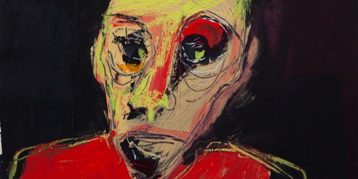 Gemälde, knallige Farben, Gesicht